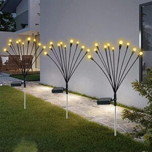 Spogie 40LED Solar Lights Outdoor Waterproof, 4 Packs Solar Powered Firefly Lights, Solar Lights Outdoor Decorative, Outdoor Branch Light for Pathway Yard Patio, White Elephant Gifts