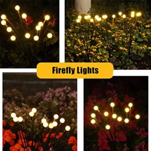 Spogie 40LED Solar Lights Outdoor Waterproof, 4 Packs Solar Powered Firefly Lights, Solar Lights Outdoor Decorative, Outdoor Branch Light for Pathway Yard Patio, White Elephant Gifts