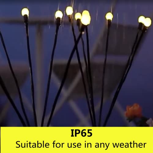 Spogie 40LED Solar Lights Outdoor Waterproof, 4 Packs Solar Powered Firefly Lights, Solar Lights Outdoor Decorative, Outdoor Branch Light for Pathway Yard Patio, White Elephant Gifts