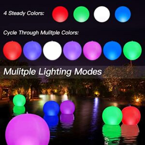 XIILSIE 4Pcs Floating Pool Lights + New Upgraded 4 Pack 8 LED Solar Garden Lights