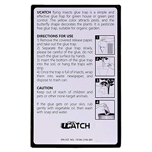 UCatch Gnat Sticky Traps for Plants - Effective Gnat Traps for House Indoor and Outdoor Garden with Super Sticky Adhesive | Yellow Fruit Fly Trap for Mosquitos, Black Flies, Fungus Gnats | Pack of 14