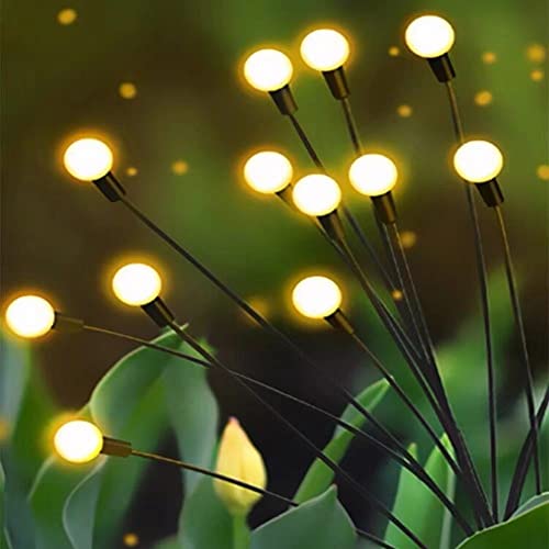 YOULESHU Solar Firefly lamp, Garden Lawn Firefly lamp, Outdoor Waterproof Solar lamp, Wind Swaying lamp, Solar Garden Light, Patio, Path, Lawn Decoration（4 Pack Warm Light）