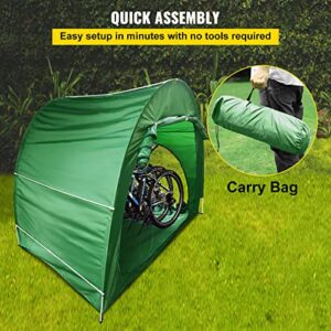 VEVOR Bike Cover Storage Tent, 420D Oxford Fabric Portable for 4 Bikes, Outdoor Waterproof Anti-Dust Bicycle Storage Shed, Heavy Duty for Bikes, Lawn Mower, and Garden Tools, w/ Carry Bag, Green