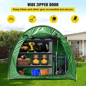 VEVOR Bike Cover Storage Tent, 420D Oxford Fabric Portable for 4 Bikes, Outdoor Waterproof Anti-Dust Bicycle Storage Shed, Heavy Duty for Bikes, Lawn Mower, and Garden Tools, w/ Carry Bag, Green