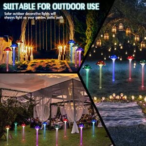 Zhehao 12 Pieces Mushroom Solar Lights Outdoor Mushroom Garden Pathway Solar Lights Waterproof Solar Decorative RGB Colorful Bright Light for Lawn Walkway Yard Decoration