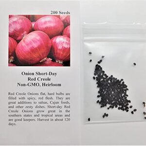 David's Garden Seeds Onion Short Day Red Creole 1213 (Red) 200 Non-GMO, Heirloom Seeds