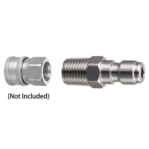 Tool Daily Pressure Washer Coupler, Quick Connect Plug, 1/4 Inch Male NPT Fitting, 5000 PSI, 2-Pack