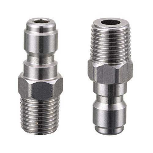 Tool Daily Pressure Washer Coupler, Quick Connect Plug, 1/4 Inch Male NPT Fitting, 5000 PSI, 2-Pack