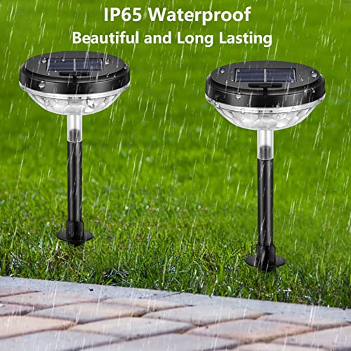 Solar Pathway Lights 4 Pack, Solar Path Lights Outdoor Waterproof Super Bright Up to 12Hrs, Auto On/Off, Warm/Cold White, Low Voltage Landscape Lights for Garden Yard Driveway Walkway Sidewalk Lawn