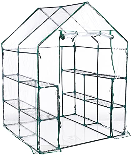 Home-Complete HC-4202 Walk-In Greenhouse- Indoor Outdoor with 8 Sturdy Shelves-Grow Plants, Seedlings, Herbs, or Flowers In Any Season-Gardening Rack