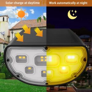 JESLED Solar Spot Lights Outdoor, Solar Spotlight 3000K, 2-in-1 Solar Landscape Lights Warm White, IP67 Waterproof Solar Wall Lights for Yard Garden Flag Pool Patio Driveway Porch Walkway(6 Pack)