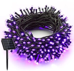 yakexi christmas solar string lights purple 72ft 200 led 8 modes outdoor solar powered string lights waterproof solar fairy lights for tree garden fence balcony,outdoor christmas decoration lights