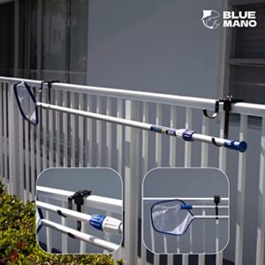 Blue Mano Adjustable Aluminum Pool Pole Hanger/Hook, for Pool Poles, use to Hang Pool Accessories on Pool Fence/Wall, is Rust Resistant