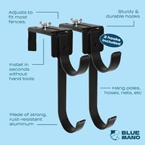 Blue Mano Adjustable Aluminum Pool Pole Hanger/Hook, for Pool Poles, use to Hang Pool Accessories on Pool Fence/Wall, is Rust Resistant