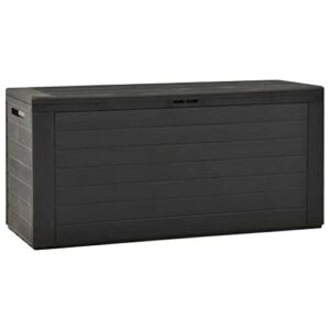 firbnus patio storage box anthracite 45.7″x17.3″x21.7″ pp storage chest durable materials toolbox both indoor and outdoor use garden pool box storing away cushions pillows blankets toys