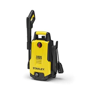 stanley shp1600 shp electric pressure washer 1600 max psi, 1.3 gpm, comes with vari nozzle, wand, spray gun, 20′ hose and foam cannon