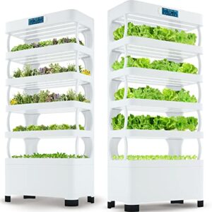 nutraponics hydroponics system for herbs, fruits, & vegetables – hydroponic growing system with automated led grow lights – vertical farming for indoor tower garden – 72 planters and 82 seeding sites