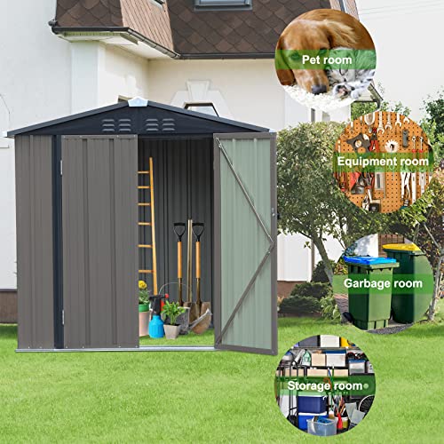 6' x 4' Storage Sheds Outdoor Storage Utility Tool Shed for Garden Lawn with Lockable Door and Air Vent