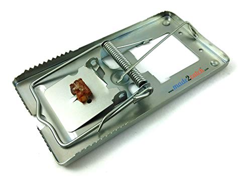 Pack of 4 made2catch Classic Metal Rat Traps Fully Galvanized - Humane Rat Traps That Work - Snap Rat Trap - Durable Reusable Rat Trap - Effective Rat Traps - 4 Traps