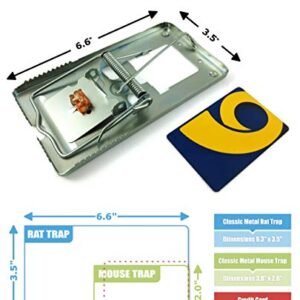 Pack of 4 made2catch Classic Metal Rat Traps Fully Galvanized - Humane Rat Traps That Work - Snap Rat Trap - Durable Reusable Rat Trap - Effective Rat Traps - 4 Traps