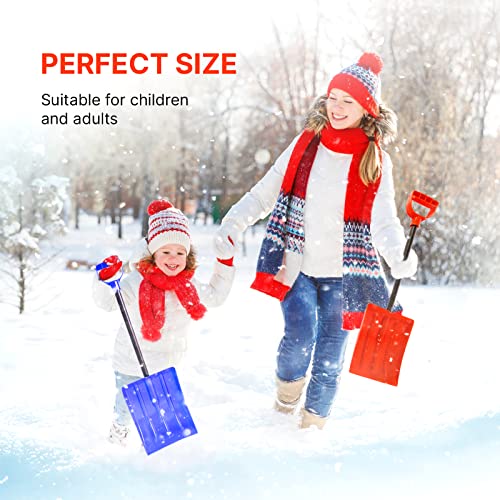 Kids' Snow Shovel – Steel Shaft with Ergonomic Handle – Snow Shovel for Kids Red – Works Great for The Car as an Emergency Shovel for Home Garage & Garden