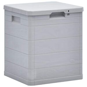 tidyard garden storage deck box plastic 23.8 gal lockable garden container cabinet toolbox for patio, lawn, poolside, backyard outdoor furniture light gray 16.7 x 17.3 x 19.7 inches (w x d x h)