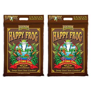 foxfarm fx14054 happy frog nutrient rich and ph adjusted rapid growth garden potting soil mix is ready to use, 12 quart (2 pack)