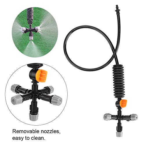 Garden Sprinkler, 5-Head Home & Garden Accessory, Removable Nozzles Adjustable Dripper, Micro Irrigation Adjustable Fog for Agriculture Lawn