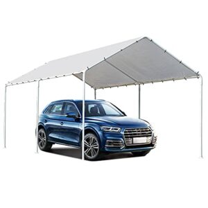 Carport Heavy Duty Canopy Tent 10x20 Car Port Metal Carport Kits Boat Shelter Tent with 6 Reinforced Steel Legs Outdoor Canopy for Party, Wedding, Garden