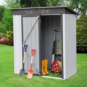 outdoor storage shed,5′ x 3′ metal shed kit outdoor shed with single lockable door,waterproof garden shed,small shed outdoor storage for lawn mower,backyard,no floor