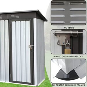 Outdoor Storage Shed,5' x 3' Metal Shed Kit Outdoor Shed with Single Lockable Door,Waterproof Garden Shed,Small Shed Outdoor Storage for Lawn Mower,Backyard,No Floor