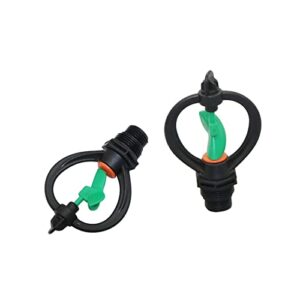VIEUE Garden Drip Irrigation System Accessories 360 Degree Rotating Nozzle 1/2" to 3/4" External Thread Garden Irrigation Agricultural Lawn Watering Nozzle 2 Pieces