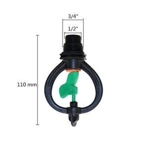 VIEUE Garden Drip Irrigation System Accessories 360 Degree Rotating Nozzle 1/2" to 3/4" External Thread Garden Irrigation Agricultural Lawn Watering Nozzle 2 Pieces