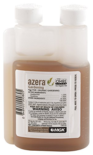 Azera Gardening 8 oz, Botanical Dual Action Azadirachtin/Pyrethrin Fast-Acting Insecticidal Concentrate for Organic Gardening.