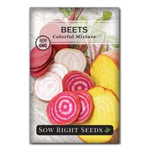 sow right seeds – beet mix seed for planting – non-gmo heirloom packet with instructions to plant & grow an outdoor home vegetable garden – nutritious, cold hardy, vigorous and productive – great gift