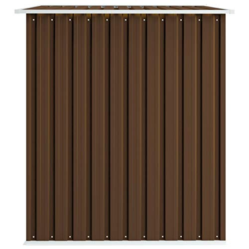 Festnight Garden Storage Shed with 4 Vents Metal Steel Double Sliding Doors Outdoor Tood Shed Patio Lawn Care Equipment Pool Supplies Organizer Brown 101.2 x 80.7 x 70.1 Inches (W x D x H)