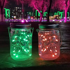 POPPAP Solar Jar Lid Lights Solar String Lights Fairy Lights for Mason Jar Decor Lights,Outdoor Lighting LED Landscape Lights 20 LED 78.74inch 6Lids Red