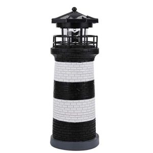 eecoo Solar Lighthouse Rotating LED Garden Light Outdoor Solar Light Decorative Landscape Lamp for Garden Yard Lawn Decor(Black)