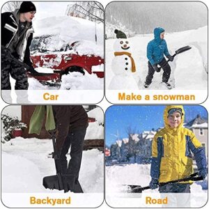 Folding Emergency Snow Shovel, Snow Shovel for Car with Extendable Ergonomical Handle and Wide Blade Scoop for Driveway Car Emergency Home Garden Camping…