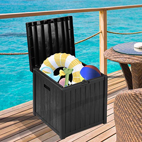 COVERONICS 51 Gallon Patio Medium Deck Box Lightweight Outdoor Stroage Box Weather Resistant Garden Stroage Container for Patio Furniture Cushions, Pillows, Garden Tools and Pool Toys