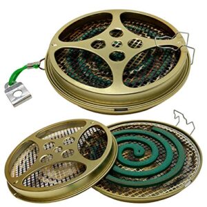 portable mosquito coil holder – mosquito coil & incense burner for outdoor use, pool side, patio, deck, camping, hiking, etc. (includes set of 2 holders)