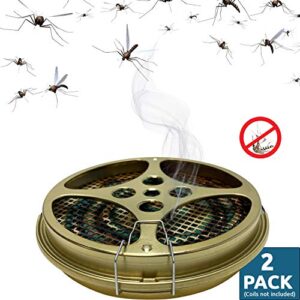 Portable Mosquito Coil Holder - Mosquito Coil & Incense Burner for Outdoor use, Pool Side, Patio, Deck, Camping, Hiking, etc. (Includes Set of 2 Holders)