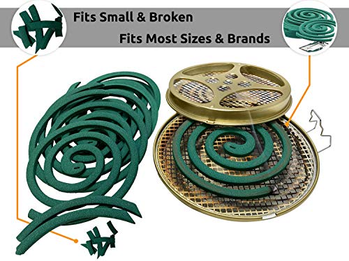 Portable Mosquito Coil Holder - Mosquito Coil & Incense Burner for Outdoor use, Pool Side, Patio, Deck, Camping, Hiking, etc. (Includes Set of 2 Holders)