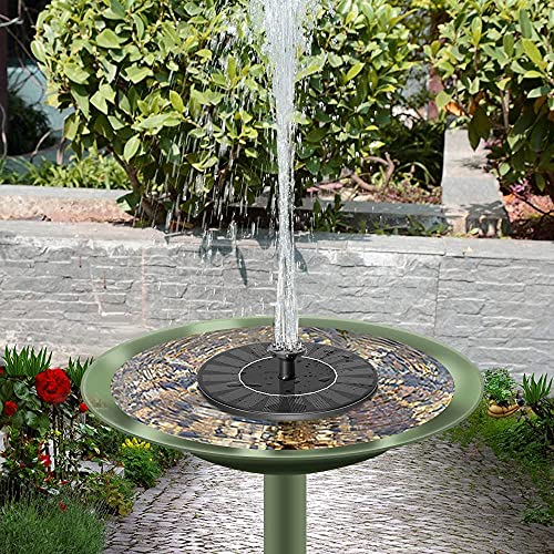 Solar Fountain Pump, 1.4W Solar Fountain for Bird Bath Free Standing Floating Water Fountain with 6 Nozzles Solar Powered Fountain Pump for Bird Bath, Garden, Pond, Pool, Outdoor