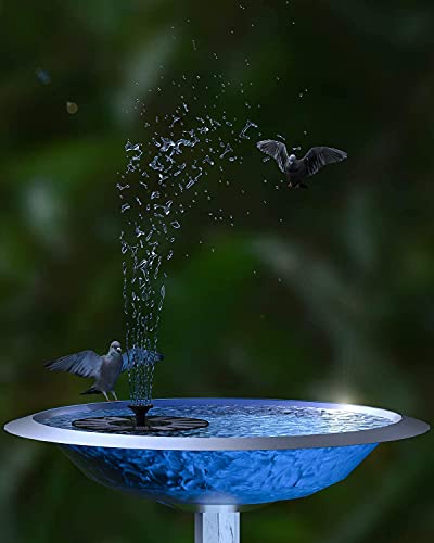 Solar Fountain Pump, 1.4W Solar Fountain for Bird Bath Free Standing Floating Water Fountain with 6 Nozzles Solar Powered Fountain Pump for Bird Bath, Garden, Pond, Pool, Outdoor