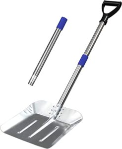 snow shovel for driveway-55 inch aluminum stainless steel lightweight portable sports utility forklift trunk camping garden beach cleaning house large emergency