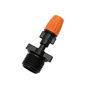 vieue garden drip irrigation system accessories orange 360 degree atomizing nozzle, with 1/2 inch male flat connector, garden irrigation spray atomizing nozzle 5 pcs