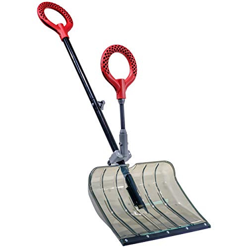 Radius Garden 18" Polycarbonate Lightweight Snow Shovel with Anti-Strain Fore-Grip, Smoked Grey