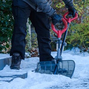 Radius Garden 18" Polycarbonate Lightweight Snow Shovel with Anti-Strain Fore-Grip, Smoked Grey