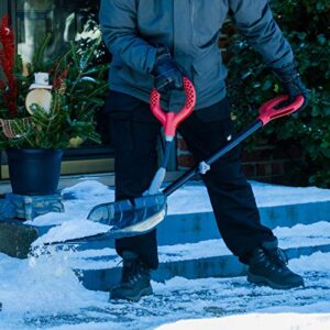 Radius Garden 18" Polycarbonate Lightweight Snow Shovel with Anti-Strain Fore-Grip, Smoked Grey